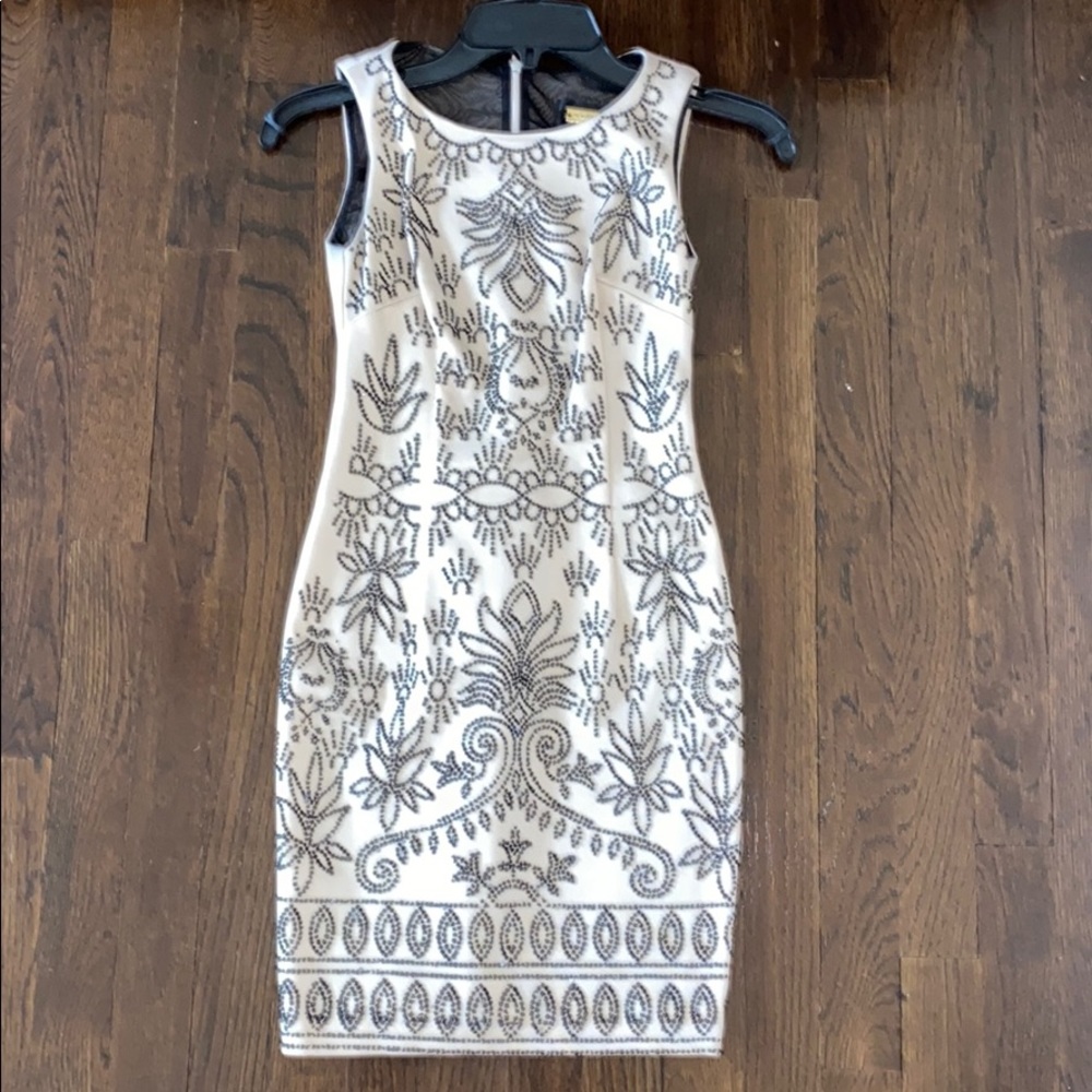 Alexia Admor beaded cream black XS dress